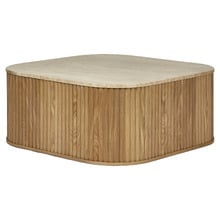 Paulette Square Travertine Coffee Table