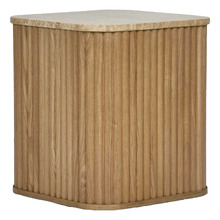 Paulette Travertine Side Table
