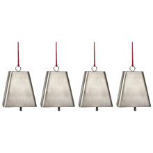 Cow Bell Hanging Christmas Tree Ornaments (Set of 4)
