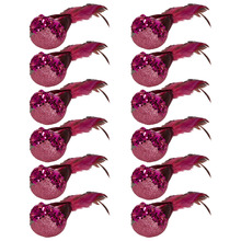 Pink Bird Christmas Tree Clips (Set of 12)