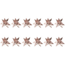 Pink Poinsettia Christmas Tree Clips (Set of 12)