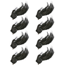Black Peacock Christmas Tree Clips (Set of 8)