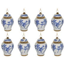 Monkey Chinoiserie Hanging Christmas Tree Ornaments (Set of 8)