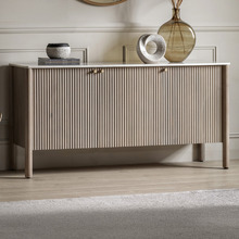 Merlin  3 Door Mango Wood & Marble Sideboard Buffet