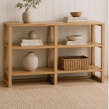 Olwen 2 Tier Oak Wood Shelving Unit