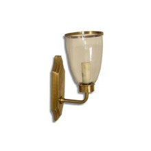 Westbrook Antique Brass Glass Hurricane Wall Sconce