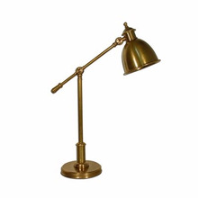 Vermont Steel Adjustable Desk Lamp in Antique Brass