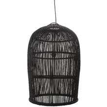 Black Mauritius Rattan Pendant Light