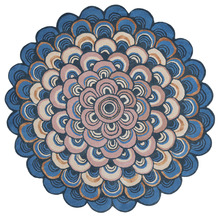 Blue Masquerade Hand-Tufted Wool-Blend Round Rug