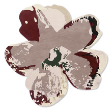 Burgundy Shaped Magnolia Hand-Tufted Rug