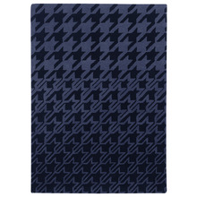 Navy Houndstooth Hand-Tufted Pure New Wool Rug