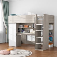 Horizon King Single Loft Bed with Shelves