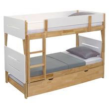 Irvine Rubberwood Convertible Bunk Bed with Trundle
