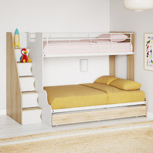 Levi Single Over Double Bunk Bed with Trundle