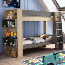 Cicely Single Bunk Bed with Bookshelf