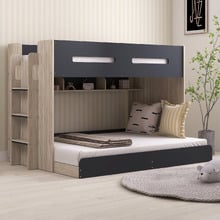 Campbell Single Over Double Bunk Bed with Shelves
