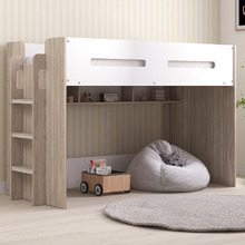 Campbell Single Loft Bed with Shelves