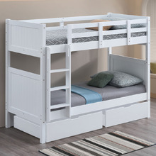 Lincoln Single Rubberwood Bunk Bed with Drawers