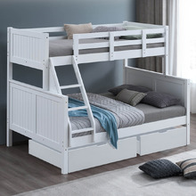 Lincoln Single Over Double Bunk Bed with Drawers