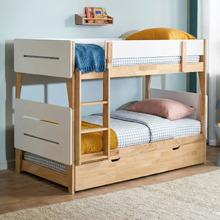 Irvine Rubberwood Convertible Bunk Bed with Trundle