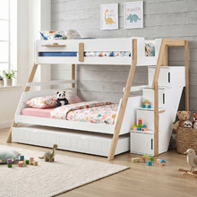 Ethan Single Over Double Bunk Bed with Staircase & Double Trundle