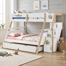 Ethan Single Over Double Bunk Bed with Staircase & Single Trundle