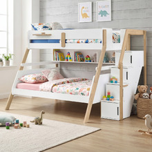 Evan Single Over Double Bunk Bed with Shelves