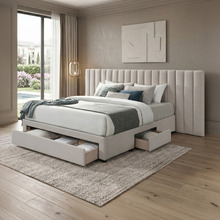 Solene Upholstered Bed Frame with Drawers