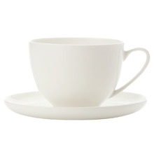 Pearlesque 250ml Fine Bone China Coupe Cups & Saucers (Set of 4)
