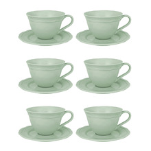 Florence Scalloped 220ml Porcelain Teacups & Saucers (Set of 6)