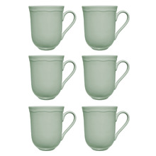 Florence Embossed 390ml Porcelain Mugs (Set of 6)
