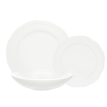 12 Piece Florence Scalloped Rim Porcelain Dinner Set