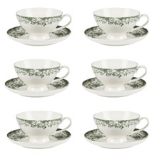 Rosetta 200ml Teacups & Saucers (Set of 6)
