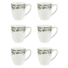 Rosetta 370ml Porcelain Coupe Mugs (Set of 6)
