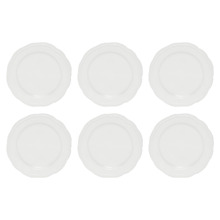 Florence Scalloped Rim Porcelain Side Plates (Set of 6)