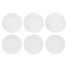 Florence Scalloped Rim Porcelain Dinner Plates (Set of 6)