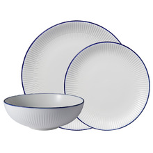 12 Piece Cafe Blue Porcelain Coupe Dinner Set