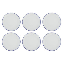 Cafe Blue Porcelain Coupe Side Plates (Set of 6)
