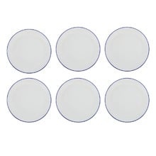 Cafe Blue Porcelain Coupe Dinner Plates (Set of 6)