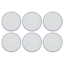 Cafe Blue Porcelain Coupe Entree Plates (Set of 6)