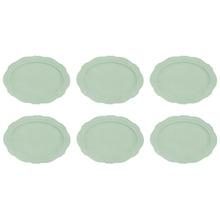 Florence Scalloped Rim Porcelain Oval Plates (Set of 6)