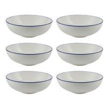 Cafe Blue Porcelain Coupe Bowls (Set of 6)