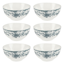 Rosetta Porcelain Coupe Bowls (Set of 6)