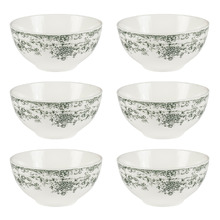 Rosetta Porcelain Coupe Bowls (Set of 6)