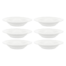 Florence Scalloped Rim Porcelain Bowls (Set of 6)