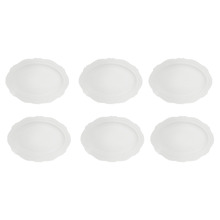 Florence Scalloped Rim Porcelain Oval Plates (Set of 6)