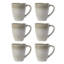 Leros 390ml Stoneware Coupe Mugs (Set of 6)