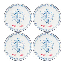 Palm Porcelain Coupe Side Plates (Set of 4)