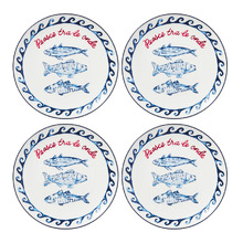 Pesce Porcelain Coupe Side Plates (Set of 4)