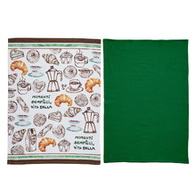2 Piece Antique Green Dolce Tea Towel Set